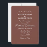 Bruin Plain Simple Wedding Invitation Kaart<br><div class="desc">product</div>