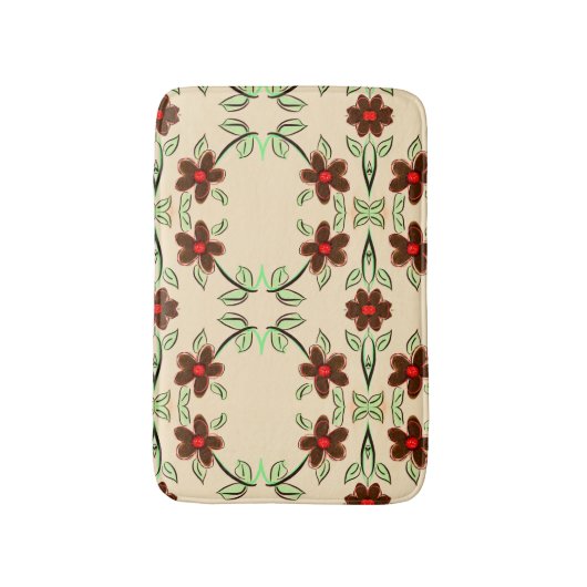 Bruin platte karton, geaccentreerd met rood badmat (Voorkant Verticaal)