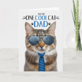 Bruin pluizig Tabby Cat Vaderdag One Cool Cat Feestdagen Kaart (Voorkant)