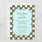 Bruin Polka Dots Boy Baby shower Kaart (Voorkant)
