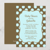 Bruin Polka Dots Boy Baby shower Kaart (Voorkant / Achterkant)