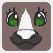 Bruin Pony Vierkante Sticker (Voorkant)