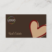 Bruin, prachtig rood beige hartstuk met Logo en fo Visitekaartje (Voorkant)
