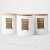 Bruin Productlabel Gouden Frame en Monogram Voedselcontainer Etiket (Flessen)