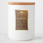 Bruin Productlabel Gouden Frame en Monogram Voedselcontainer Etiket (Voorkant)