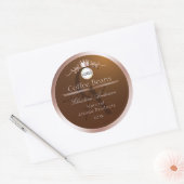 Bruin Productlabel Rosegouden Frame Logo Monogram Ronde Sticker (Envelop)