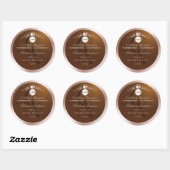 Bruin Productlabel Rosegouden Frame Logo Monogram Ronde Sticker (Vel)
