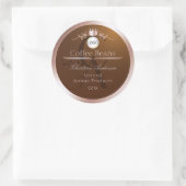 Bruin Productlabel Rosegouden Frame Logo Monogram Ronde Sticker (Tas)