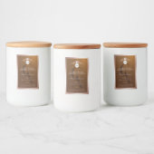 Bruin Productlabel Rosegouden Frame Logo Monogram Voedselcontainer Etiket (Flessen)