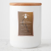 Bruin Productlabel Rosegouden Frame Logo Monogram Voedselcontainer Etiket (Voorkant)