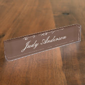 Bruin Professional Gewoon modern legant Naambordje (Zijkant)