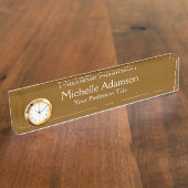 Bruin Professional Plain Modern Naambordje (Zijkant)