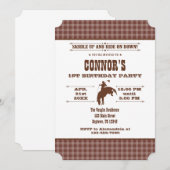 Bruin Pset Cowboy Rodeo Birthday Kaart (Voorkant / Achterkant)