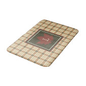 Bruin Pset Pattern Herfst Maple Leaf Monogram Badmat (Gekanteld)