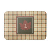 Bruin Pset Pattern Herfst Maple Leaf Monogram Badmat (Voorkant)