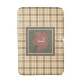 Bruin Pset Pattern Herfst Maple Leaf Monogram Badmat (Voorkant Verticaal)