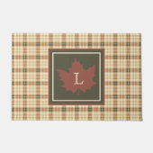 Bruin Pset Pattern Herfst Maple Leaf Monogram Deurmat (Voorkant)