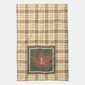 Bruin Pset Pattern Herfst Maple Leaf Monogram Theedoek (Verticaal)