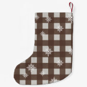 Bruin Pset Rustic Pine Trees Dog Bone Pet Foto Kleine Kerstsok (Achterkant)