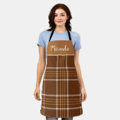 Bruin Pset tartan Gecontroleerd patroon douanenaam Schort (Gedragen)