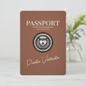 Bruin Puerta Vallarta paspoort Bewaar de datum Save The Date (Staand voorkant)