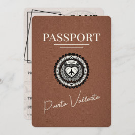 Bruin Puerta Vallarta paspoort Bewaar de datum Save The Date