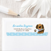 Bruin Puppy Dog Aangepaste Adresetiketten Etiket (Insitu)
