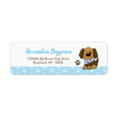Bruin Puppy Dog Aangepaste Adresetiketten Etiket (Voorkant)