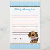 Bruin Puppy Dog Baby shower Advice Card (Voorkant)