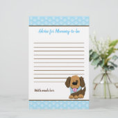 Bruin Puppy Dog Baby shower Advice Card (Staand voorkant)
