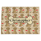 Bruin puppy Dog grafisch ontwerp aanpassen Groot Cadeauzakje (Voorkant)