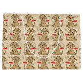 Bruin puppy Dog grafisch ontwerp aanpassen Groot Cadeauzakje (Achterkant)