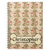 Bruin puppy Dog grafisch ontwerp aanpassen Notitieboek (Voorkant)