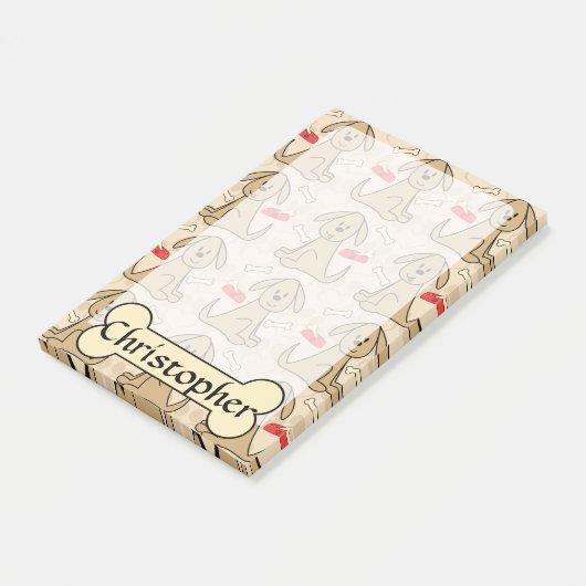 Bruin puppy Dog grafisch ontwerp aanpassen Post-it® Notes (Schuin)