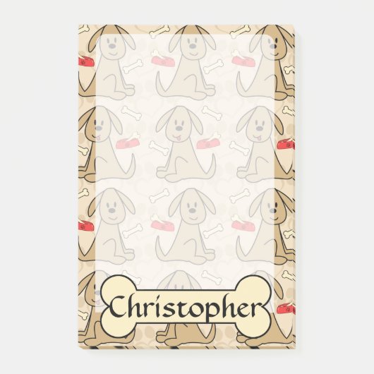 Bruin puppy Dog grafisch ontwerp aanpassen Post-it® Notes (Voorkant)