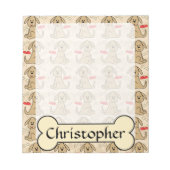 Bruin puppy Dog-ontwerp personaliseren Notitieblok (Voorkant)