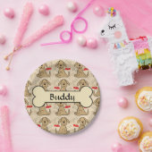 Bruin puppy Dog-ontwerp personaliseren Papieren Bordje (Feest)