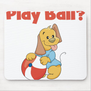 Bruin Puppy met Bal Muismat