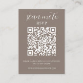 Bruin | QR-code | Bruiloft RSVP Informatiekaartje (Voorkant)