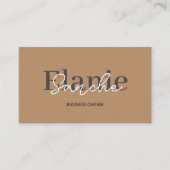 Bruin QR Code Trendy Elegant Modern Visitekaartje (Voorkant)