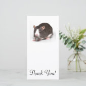 Bruin Rat met witte stroop op neus Bedankkaart (Staand voorkant)