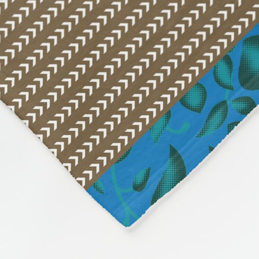 Bruin, rechthoek, hout, beige, grijs, goud, letter fleece deken (Hoek)