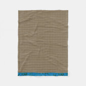 Bruin, rechthoek, hout, beige, grijs, goud, letter fleece deken (Voorkant)
