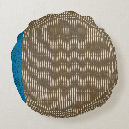 Bruin, rechthoek, hout, beige, grijs, goud, letter rond kussen (Achterkant)