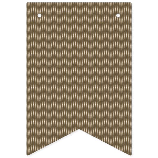 Bruin, rechthoek, hout, beige, grijs, goud, letter vlaggetjes (Tweede vlag)