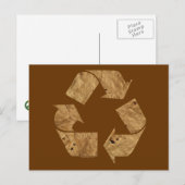 Bruin Recyclen bord Briefkaart (Voorkant / Achterkant)