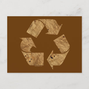 Bruin Recyclen bord Briefkaart