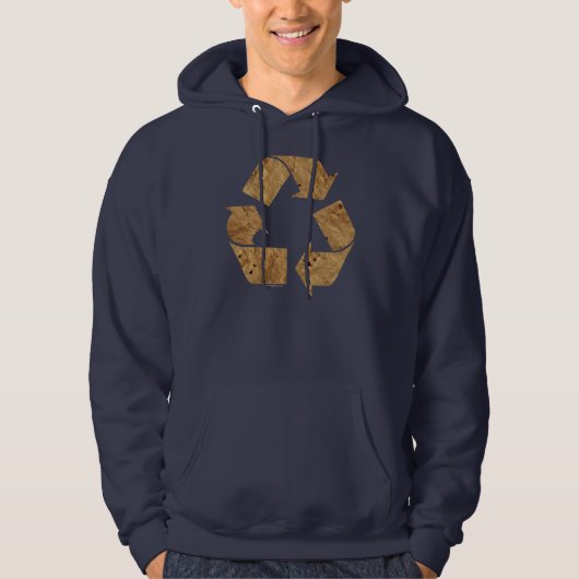 Bruin Recyclen bord Hoodie (Voorkant)