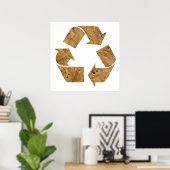 Bruin Recyclen bord Poster (Thuiskantoor)
