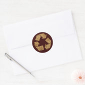 Bruin Recyclen bord Ronde Sticker (Envelop)